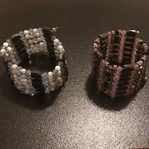 Purple and blue magnetic bead bracelets